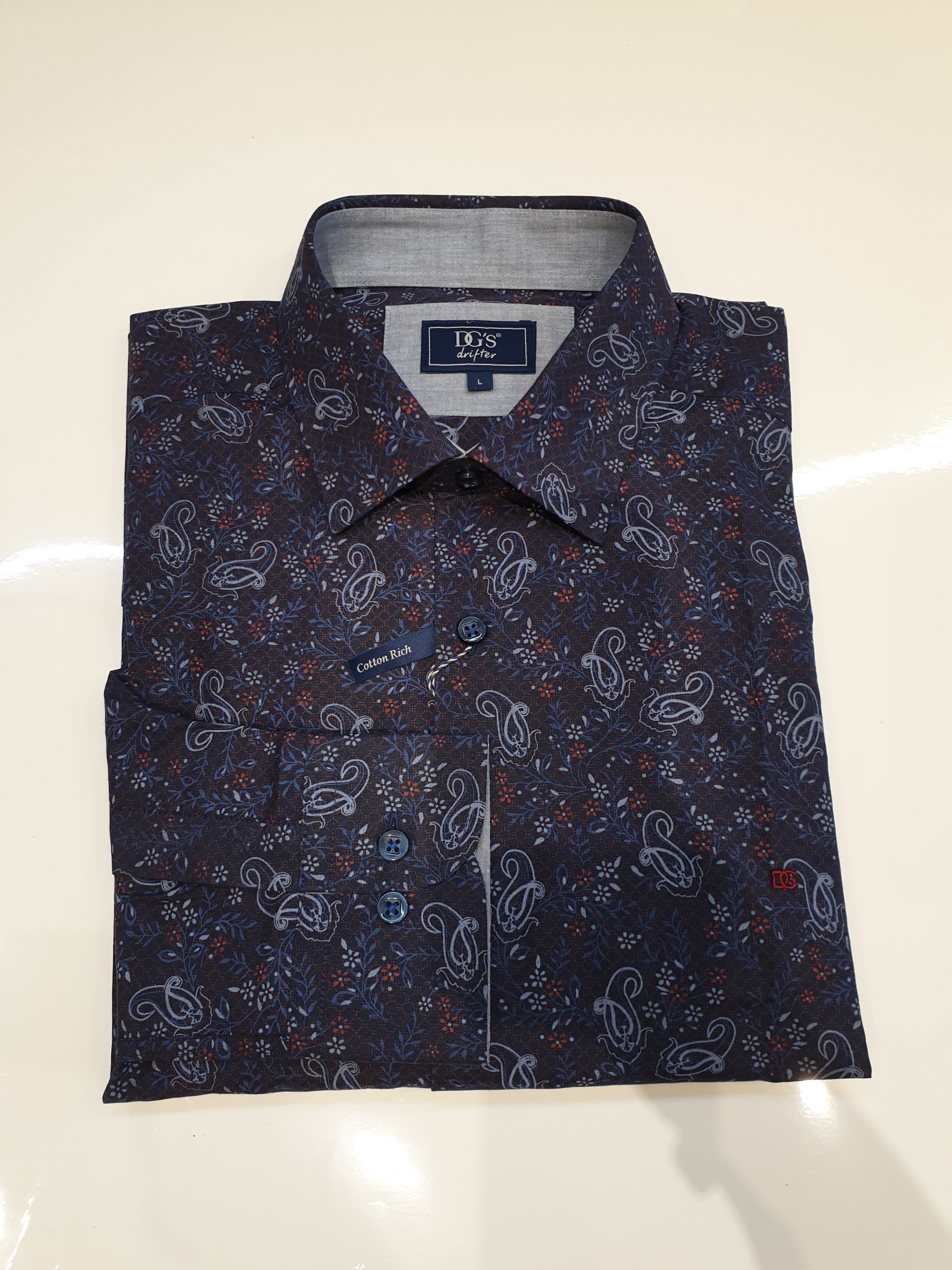 Daniel Grahame Navy Geneva Long Sleeve Casual Shirt - Larry Adams Meanswear
