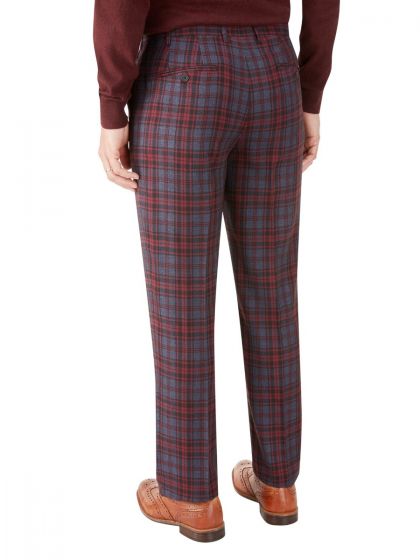 Garfield Suit Tailored Trouser Red Check - Larry Adams Meanswear