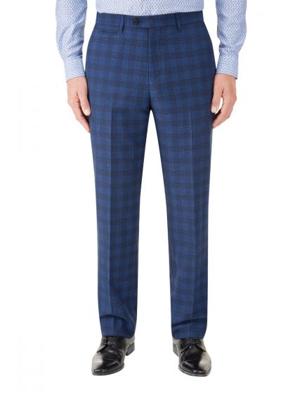Felix Suit Slim Fit Trouser Blue Check - Larry Adams Meanswear