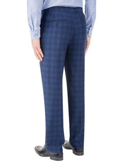 Felix Suit Slim Fit Trouser Blue Check - Larry Adams Meanswear