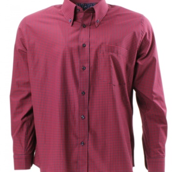 Tootal Red & Navy Check Long Sleeve Shirt