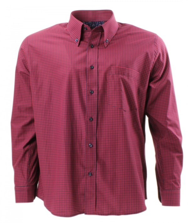Tootal Red & Navy Check Long Sleeve Shirt