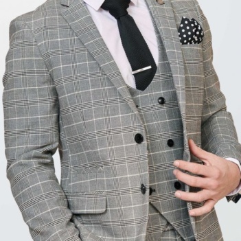 Marc Darcy Ross Slim Fit Grey Check Jacket/Blazer