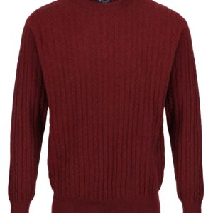 Massoti Crew Neck Lambswool Cable Knit Pullover (Available in 7 Colours)