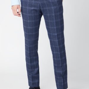 Antique Rogue Slim Fit Navy Tweed with Blue Overcheck Trousers