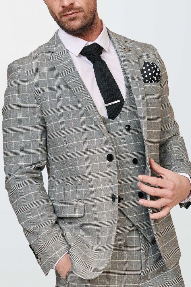 Marc Darcy Ross Grey Check Jacket