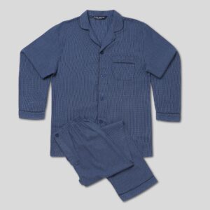 Standard Fit Navy Check Brushed Cotton Pyjama Set