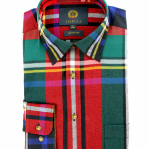 Viyella Cotton Large Black Stewart Tartan Modern Fit Shirt